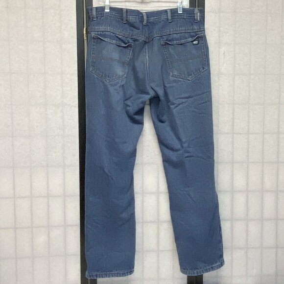 Key Fleece Lined Heavy Duty Denim Jeans Medium Wash 36 Winter Workwear Outdoors - Picture 2 of 13